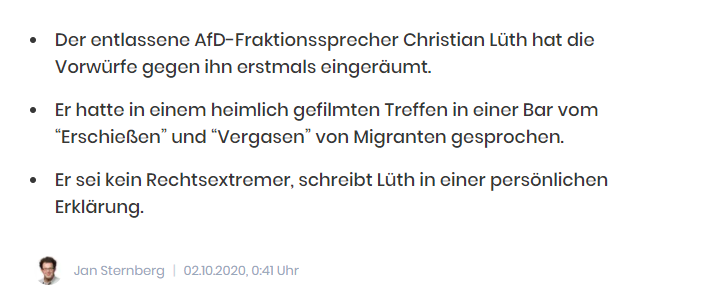 Der frühere FDP-Politiker Lüth ist mit Sicherheit bei der AfD falsch mit seinen kruden Ansichten zur Massenmigration